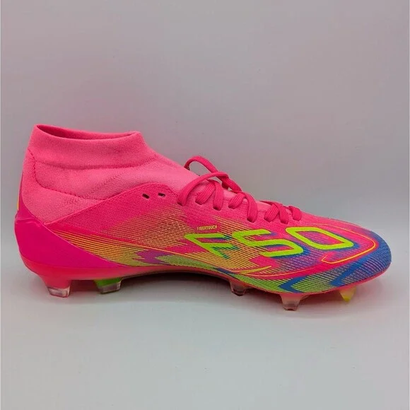 Adidas F50 Pro Mid FG Soccer Cleats Pink/Yellow IE1461 Women's Size 9/Men's 7.5
